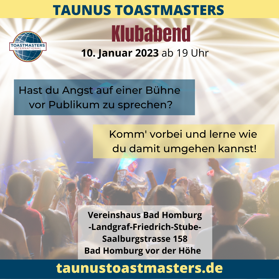 Taunus Toastmasters Meeting am 10. Januar